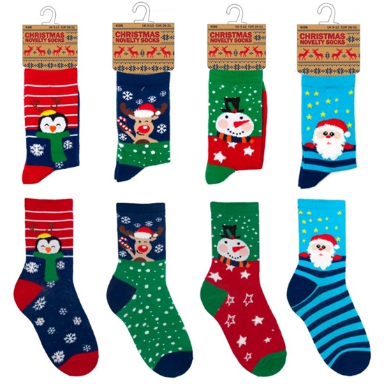 Picture of £1.00 KID'S CHRISTMAS SOCKS (12) SK301A