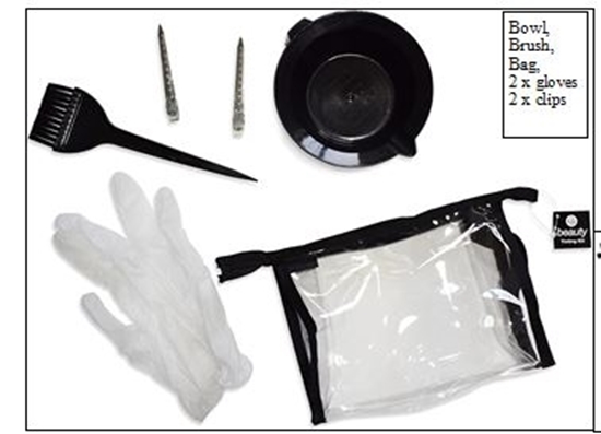 Picture of £2.99 TINTING BOWL BRUSH GLOVES & CLIPS