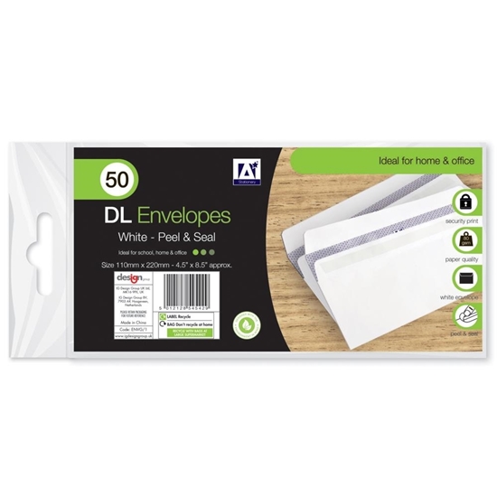 Picture of 50 PLAIN WHITE ENVELOPES DL