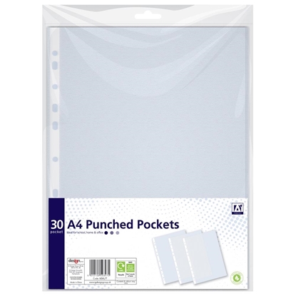 Picture of 30 PACK PUNCHED HOLE POLY POCKETS