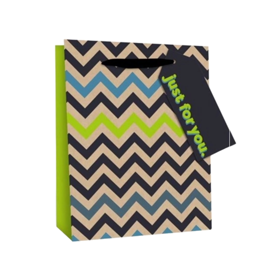 Picture of £1.00 MEN'S ZIG ZAG GIFT BAGS MEDIUM