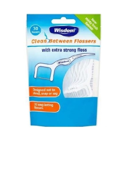 Picture of £1.50 WISDOM 30 CLEAN BETWEEN FLOSSERS