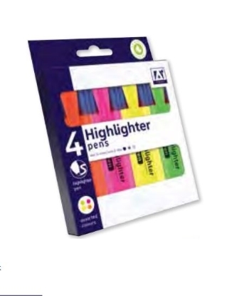 Picture of STATIONERY - 4 PACK HIGHLIGHTER PENS