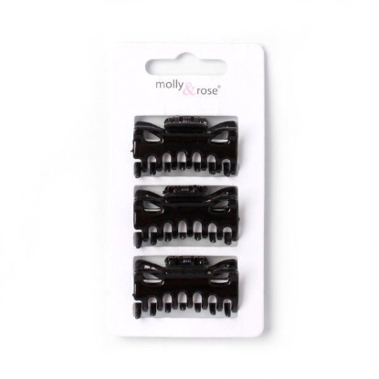 Picture of £1.29 MOLLY ROSE 3 x 4cm BLACK CLAMPS