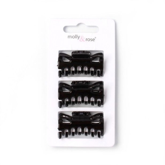 Picture of £1.29 MOLLY ROSE 3 x 4cm BLACK CLAMPS