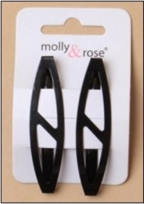 Picture of £1.29 MOLLY ROSE BLACK HAIR SLIDES x 2