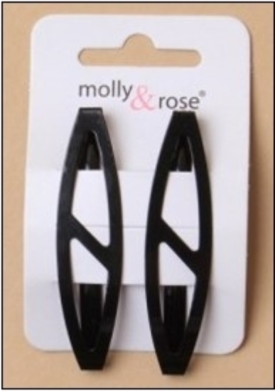 Picture of £1.29 MOLLY ROSE BLACK HAIR SLIDES x 2