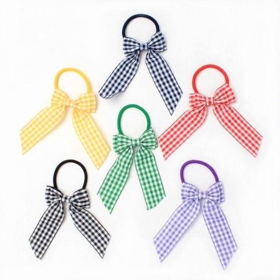 Picture of £1.29 MOLLY ROSE GINGHAM BOW ELASTICS