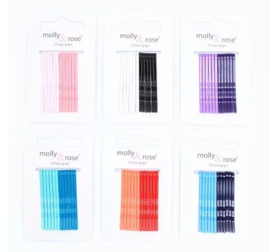 Picture of £1.29 MOLLY ROSE 12 COLOURED GRIPS