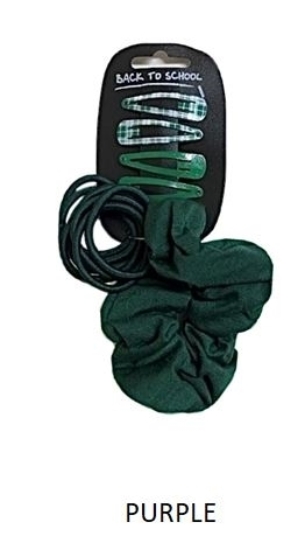 Picture of £1.49 BACK TO SCHOOL SET OF 3 HAIR PURP.