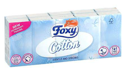 Picture of £1.50 FOXY 4PLY POCKET TISSUES 10 PACK