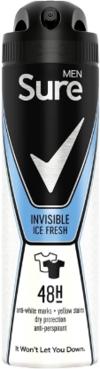 Picture of £2.25 SURE 150ml A/P INVISIBLE ICE MENS