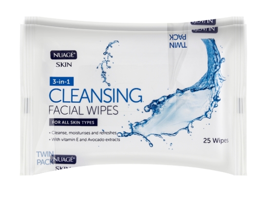 Picture of £1.25 NUAGE 2 x CLEANSING WIPES 3 IN 1