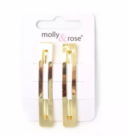 Picture of £1.29 MOLLY ROSE GILT HAIR SLIDES X 2