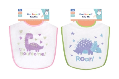 Picture of £1.99 FIRST STEPS BABY BIBS 2 ASSTD