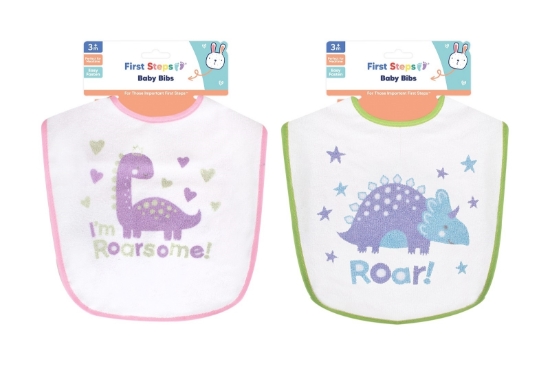Picture of £1.99 FIRST STEPS BABY BIBS 2 ASSTD
