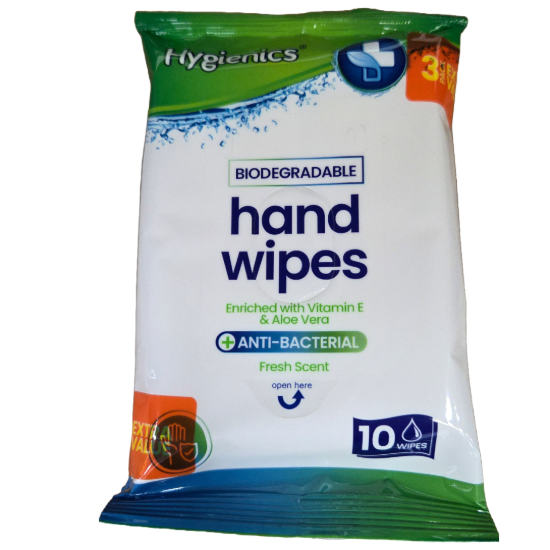 Picture of £1.25 HYGENICS 3 X 10 HAND WIPES