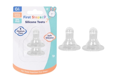 Picture of £1.49 FIRST STEPS 0M + SIICONE TEATS x 2