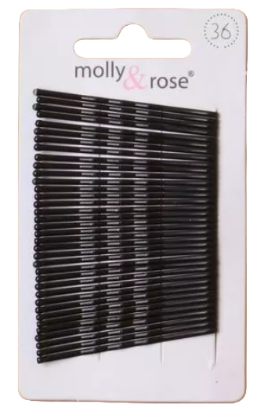 Picture of £1.00 MOLLY ROSE HAIR GRIPS BLACK MEDIUM