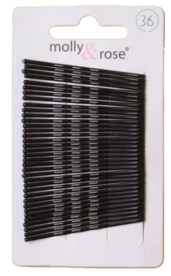 Picture of £1.00 MOLLY ROSE HAIR GRIPS BLACK MEDIUM