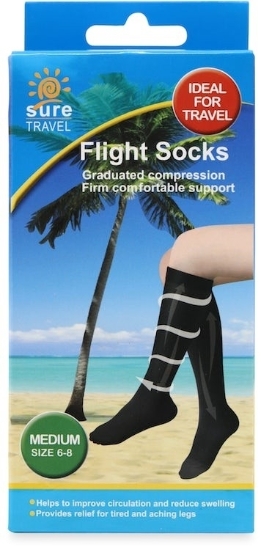 Picture of £4.99 FLIGHT SOCKS MED 6-8 BLACK