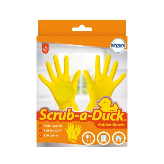 Picture of £1.00 SCRUB A DUCK RUBBER GLOVES 1 PAIR