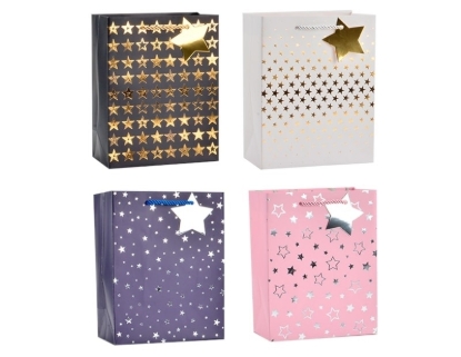 Picture of £1.00 STARS MEDIUM GIFT BAGS 4 ASSORTED