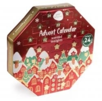 Picture of £4.99 TEALIGHT ADVENT CALENDAR PAN AROMA
