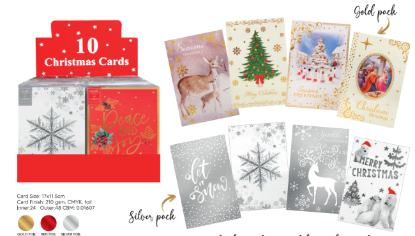 Picture of £1.49 CHRISTMAS CARDS 10 PACK ASSTD (24)