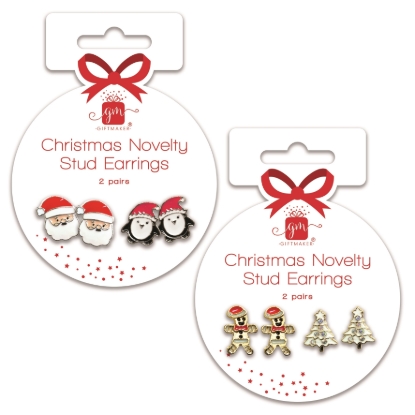 Picture of £1.49 CHRISTMAS STUD EARRINGS 2 ASST