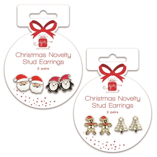 Picture of £1.49 CHRISTMAS STUD EARRINGS 2 ASST