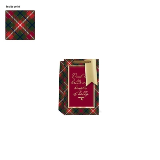 Picture of £0.79 TARTAN TEXT MEDIUM GIFT BAG