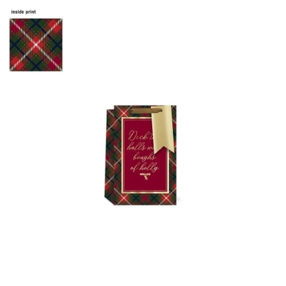 Picture of £1.00 TARTAN TEXT LARGE GIFT BAG
