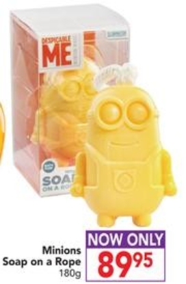 Picture of £6.99 MINIONS 180gl SOAP ON A ROPE