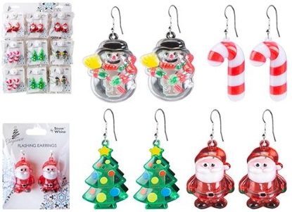 Picture of £1.99 CHRISTMAS FLASHING EARRINGS 4 ASST