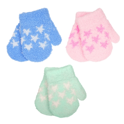 Picture of £1.00 BABIES SOFT MITTENS 3 ASST