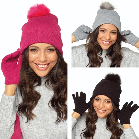 Picture of £4.99 LADIES HAT & TOUCH GLOVES 3 ASSTD
