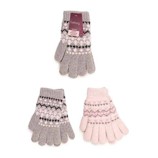 Picture of £4.99 LADIES CHENILLE GLOVES 3 ASSTD