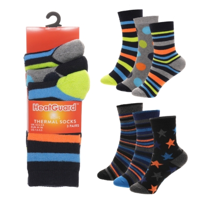 Picture of £2.99 BOYS 3 PACK THERMAL SOCKS 2 ASST