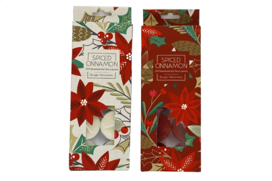 Picture of £1.99 POINSETTIA 10 TEA LIGHT CANDLES
