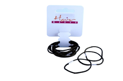Picture of £1.00 HAIR WORKS THIN BLK GILT ELASTICS