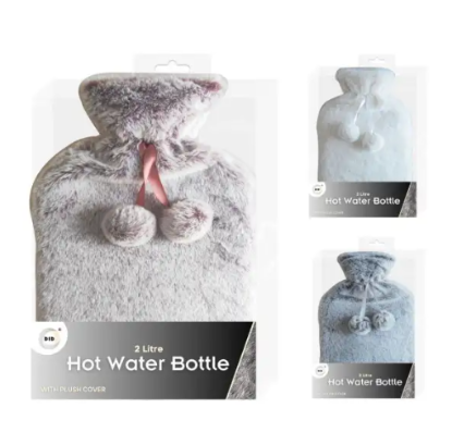 Picture of £4.99 HOT WATER BOTTLES PLUSH 2L 3 AST