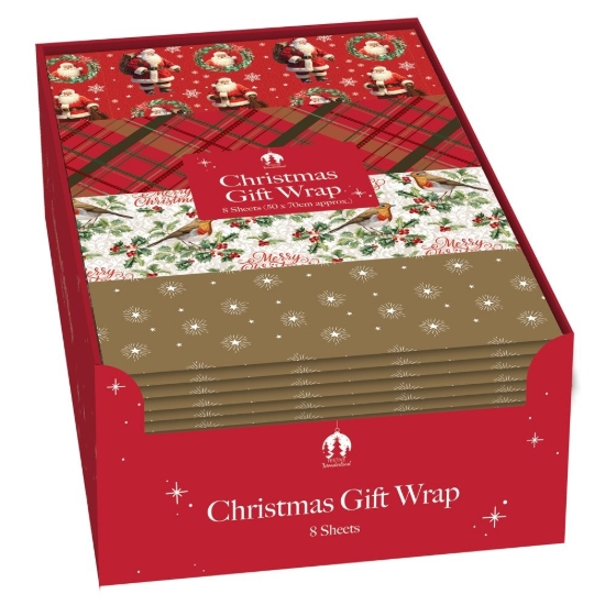 Picture of £1.49 GIFT WRAP SHEETS 5 PACK TRADITION